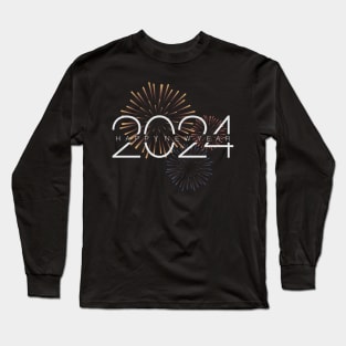 Fireworks Happy New Year 2024 Long Sleeve T-Shirt